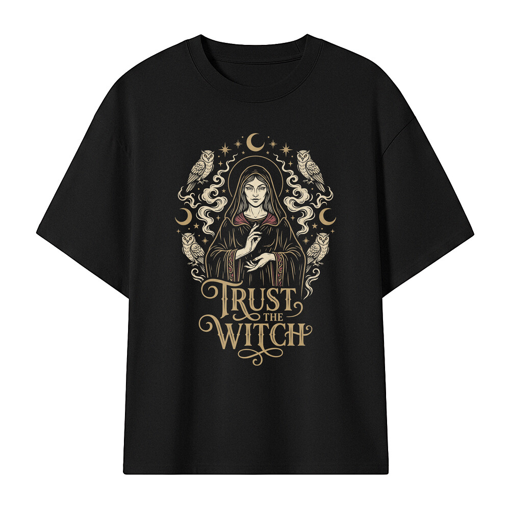 Camiseta oversize Witch Trust Gothic Engraving Art