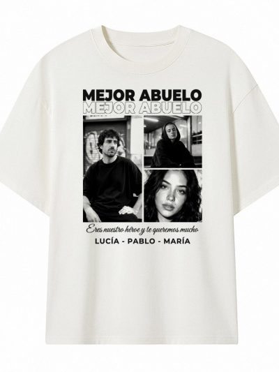 Camiseta Oversize unisex 240 gsm. «Collage de tres fotos»