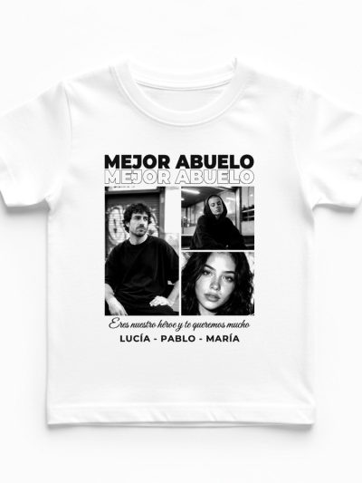 Camiseta Infantil estándar 190 gsm. «Collage de tres fotos»