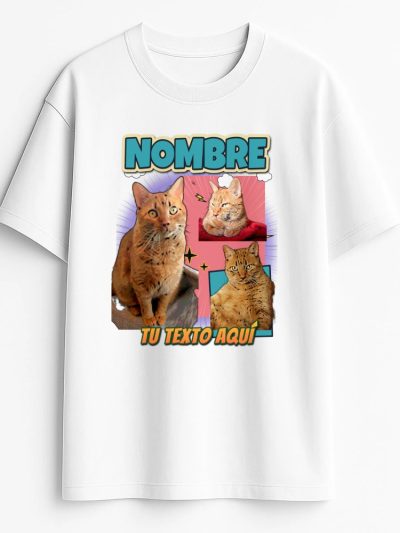 Camiseta Hombre oversize 240 gsm. Made in Portugal «Cómic tres fotos»