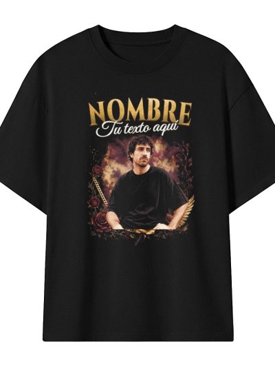 Camiseta Oversize unisex 240 gsm. «Nombre con rosas y alas»