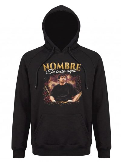 Sudadera con capucha unisex 285 gsm. «Nombre con rosas y alas»