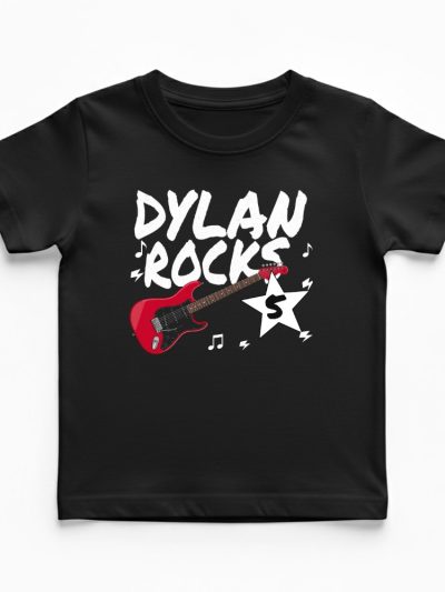 Camiseta Infantil estándar 190 gsm. «Nombre Rocks»