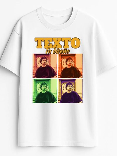 Camiseta Hombre oversize 240 gsm. Made in Portugal «Pop art cuatro colores»