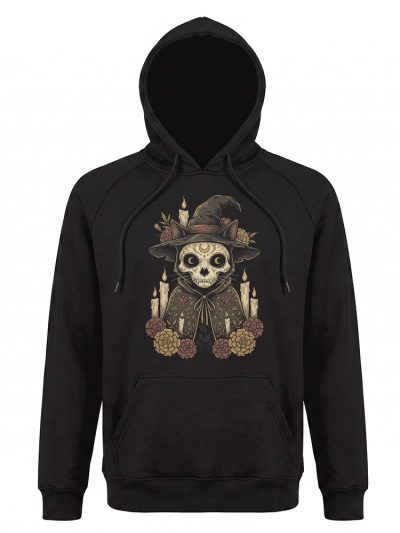 Sudadera con capucha Cat Witch Skull Art