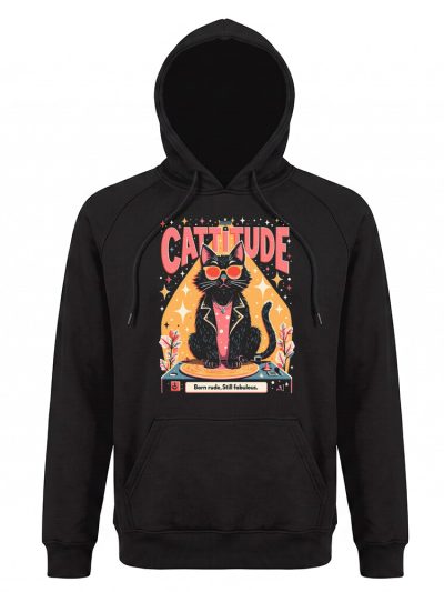 Sudadera con capucha Cats Cattitude Born Rude