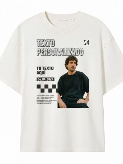 Camiseta Oversize unisex 240 gsm. «Texto personalizado con foto»