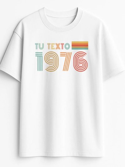 Camiseta Hombre oversize 240 gsm. Made in Portugal «Vintage año»